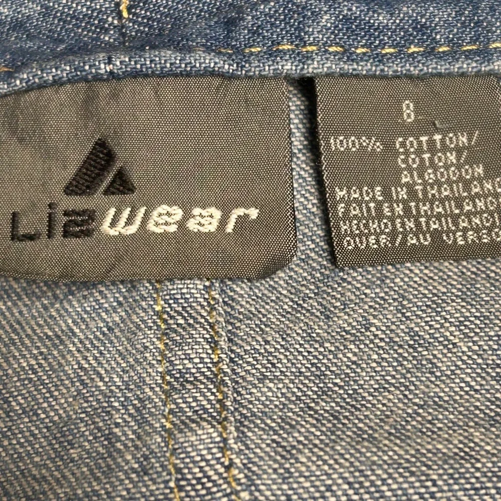 Lizwear Womens Button Front Denim A-Line Skirt Size 8‎ Blue Cotton Vintage Y2K